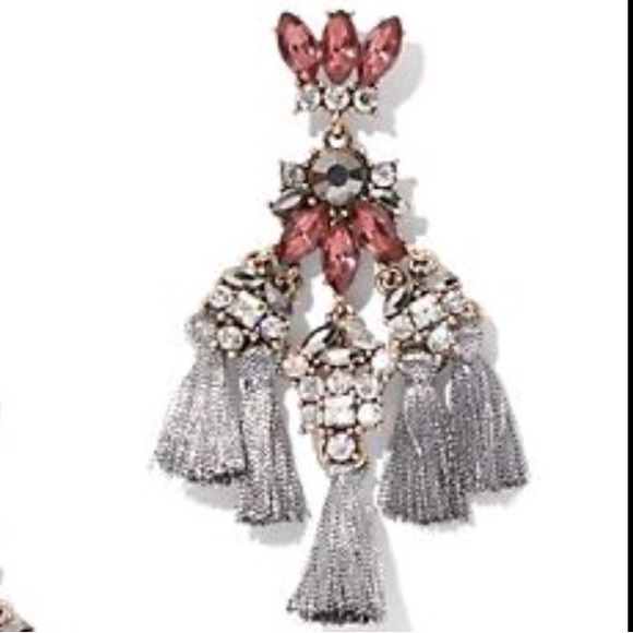 NEW•Sugar + Bronzed Elegant Chandelier Tassel & Crystal Earrings - Picture 4 of 14